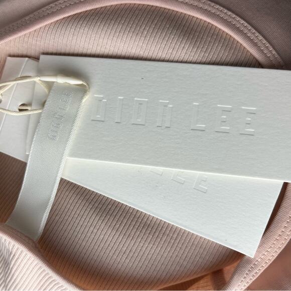 New Dion Lee Bodycon Cutout Tee Blush Pink Party Dress - Picture 10 of 13